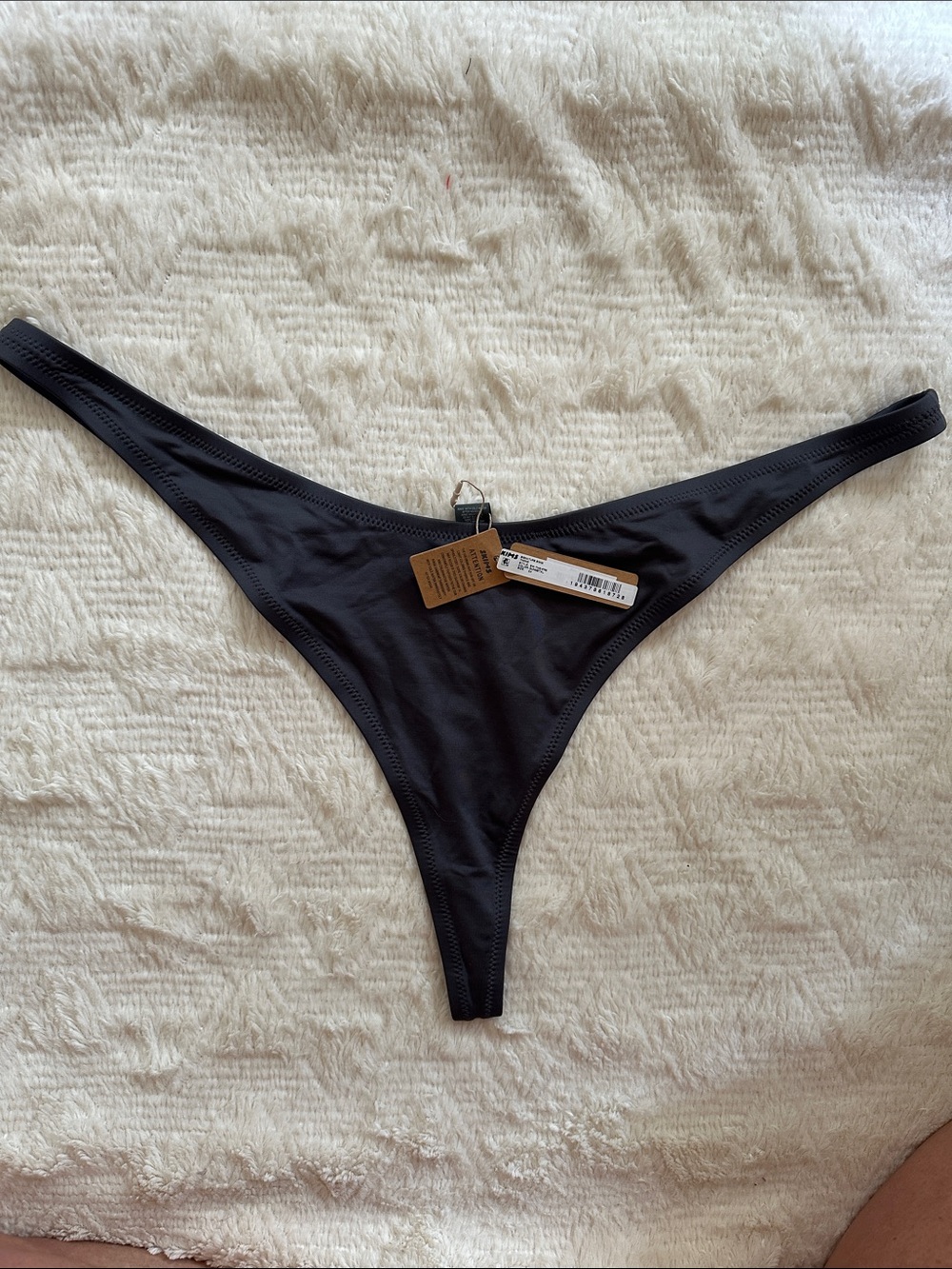 SKIMS Signature Swim Thong Bikini in Gunmetal NWT